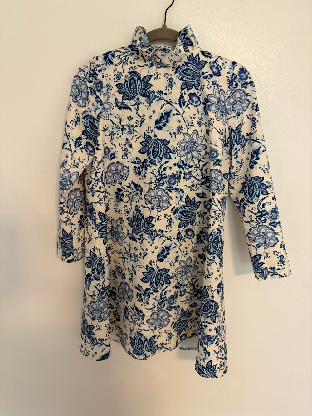 Tuckernuck Dress Daphne Ruffle Neck in Chintz Blue Floral - Picture 5 of 7